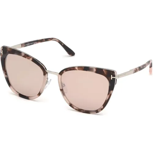 Simona Sunglasses Mirrored Havana , female, Sizes: 57 MM - Tom Ford - Modalova