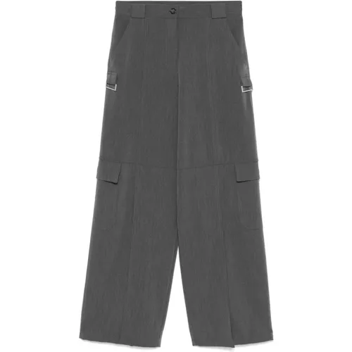 Weite Bein Cargo Hose Grau , Damen, Größe: XS - pinko - Modalova