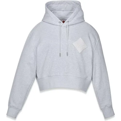 Essential Logo Patch Cropped Hoodie , Damen, Größe: S - MCM - Modalova