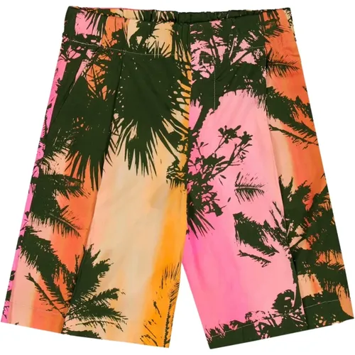 Bermuda-Shorts mit Palmenmuster , Damen, Größe: S - Laneus - Modalova