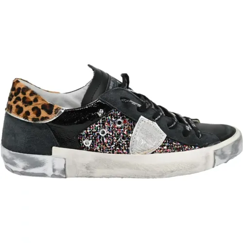 Glitter Leo Low Top Sneakers - Philippe Model - Modalova