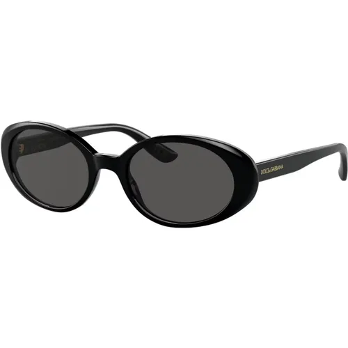 Dark Grey Sunglasses , female, Sizes: 52 MM - Dolce & Gabbana - Modalova