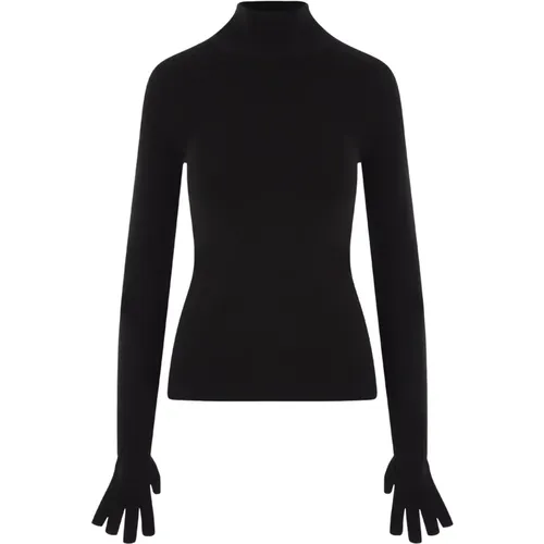 Stretch Knit High Neck Sweater , female, Sizes: S, M - Balenciaga - Modalova