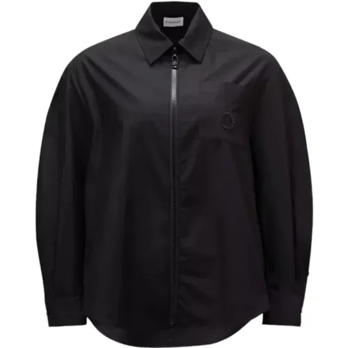 Poplin Zip-Up Shirt Lightweight Cotton , female, Sizes: S, 2XS, XS - Moncler - Modalova