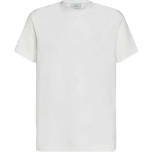 Weißes Paisley Print Baumwoll T-Shirt - ETRO - Modalova