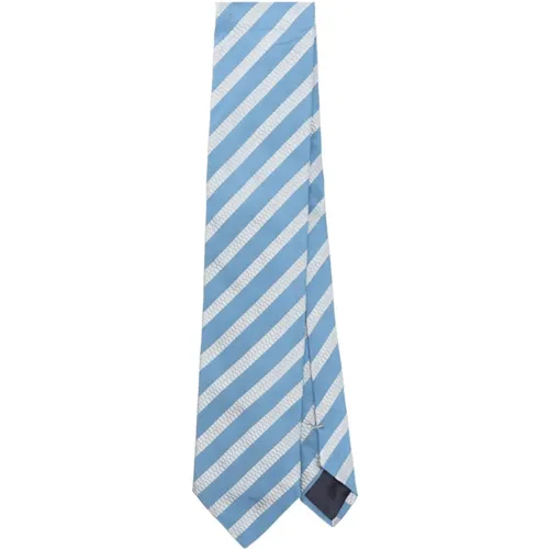 Navy Grey Band Tie , Herren, Größe: ONE Size - Lanvin - Modalova