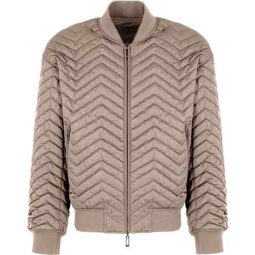 Bomber-Stil Wendbare Satinjacke , Herren, Größe: XL - Emporio Armani - Modalova