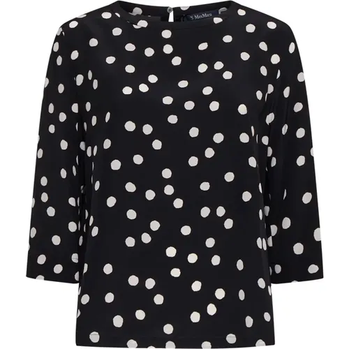 Polka Dot Silk Blouse , female, Sizes: XS, L - Max Mara - Modalova