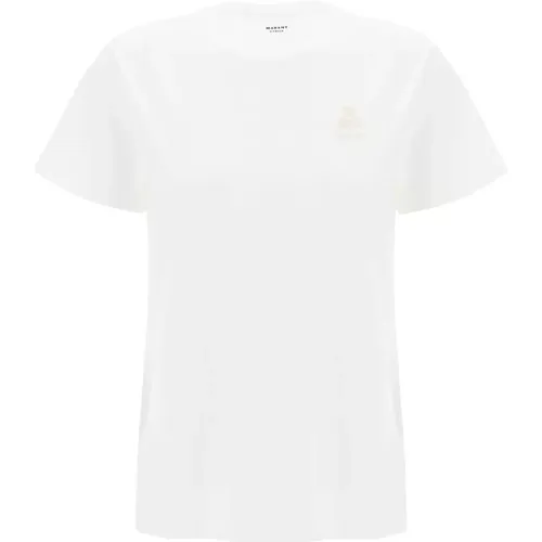 T-Shirt mit Besticktem Logo aus Bio-Baumwolle , Damen, Größe: S - Isabel Marant Étoile - Modalova