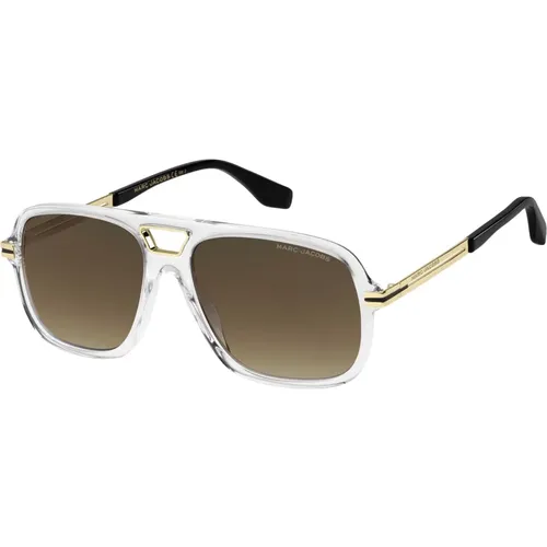 Crystal/Brown Shaded Sunglasses , male, Sizes: 56 MM - Marc Jacobs - Modalova