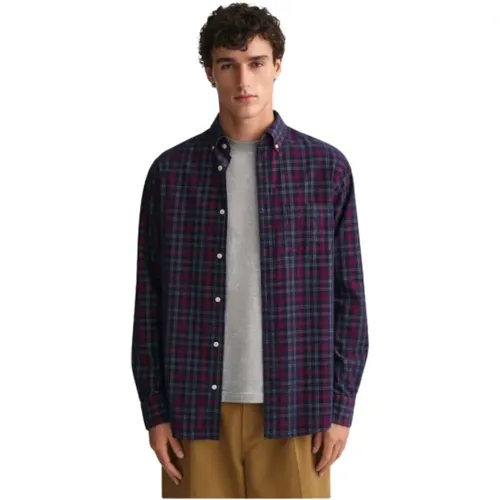 Checked Shirt with Rounded Back , male, Sizes: 2XL - Gant - Modalova