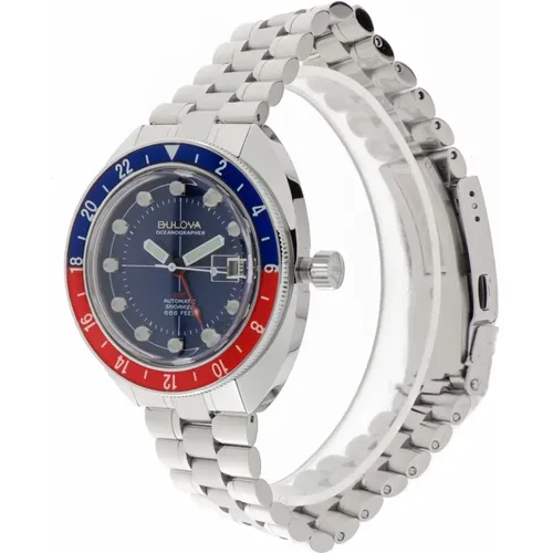 Oceanographer GMT Automatic Steel Watch , female, Sizes: ONE SIZE - Bulova - Modalova