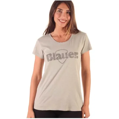Damen Baumwoll T-Shirt , Damen, Größe: M - Blauer - Modalova