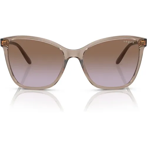 Oversized Transparent Sunglasses with Purple Lenses , female, Sizes: 56 MM - Vogue - Modalova