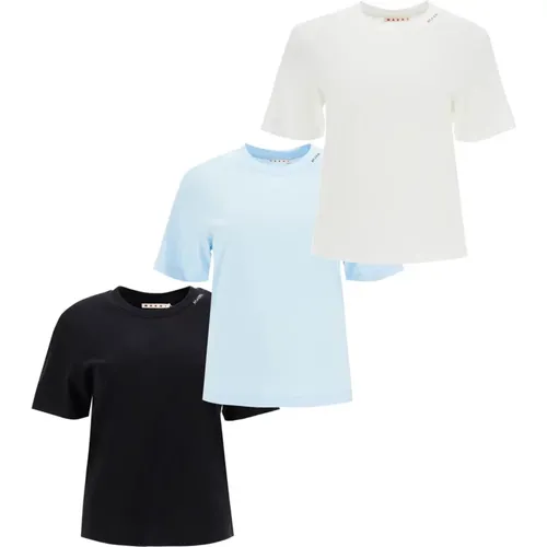 Baumwoll-Jersey T-Shirts Set , Damen, Größe: XS - Marni - Modalova