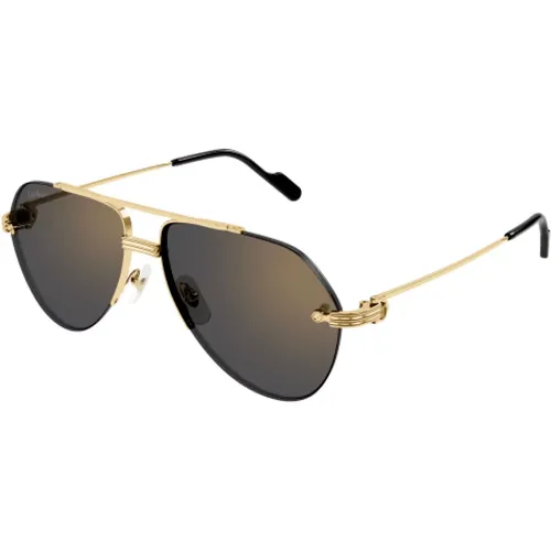 Goldene Aviator Sonnenbrille - Cartier - Modalova