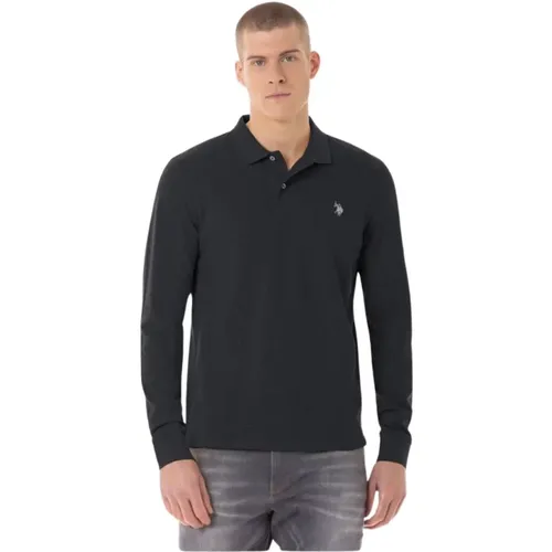 Schwarzes Polo-Shirt mit Logo-Stickerei - U.S. Polo Assn. - Modalova