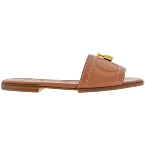 Flat Leather Sandal Lock Detail , female, Sizes: 5 UK, 4 UK - Carolina Herrera - Modalova