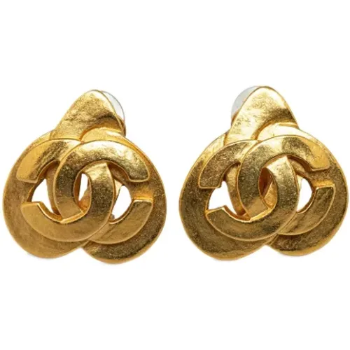 Pre-owned Gold earrings , female, Sizes: ONE SIZE - Chanel Vintage - Modalova