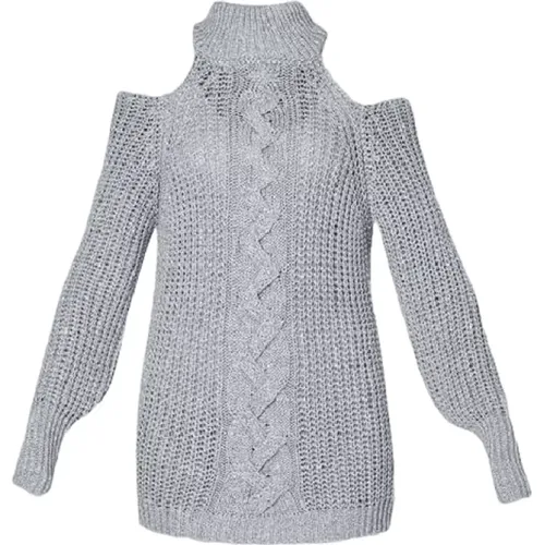 Silver Met M.l. Knit Sweater , female, Sizes: M - Liu Jo - Modalova