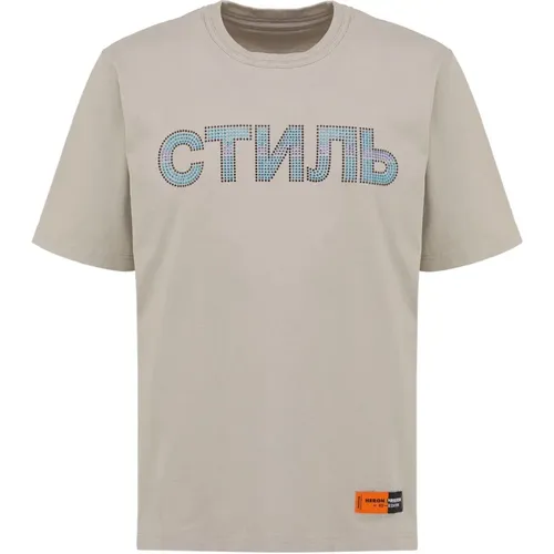 Cotton T-Shirt with Logo Detail , male, Sizes: L - Heron Preston - Modalova