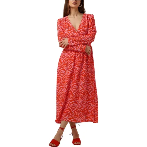 Rhode Rotes Midi Kleid Damen , Damen, Größe: XS - YDENCE - Modalova