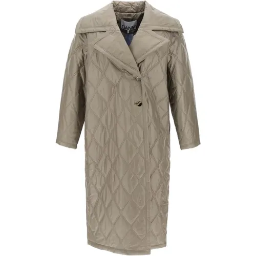 Gesteppter Oversized Mantel mit Doppelreihiger Knopfleiste , Damen, Größe: S - Ganni - Modalova
