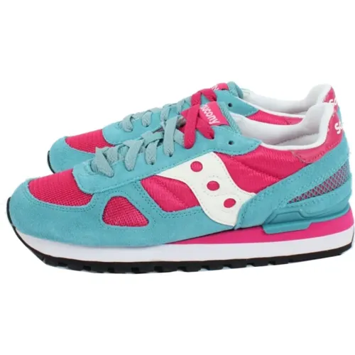 Hellblau/Rosa Shadow Original Sneakers , Damen, Größe: 38 1/2 EU - Saucony - Modalova