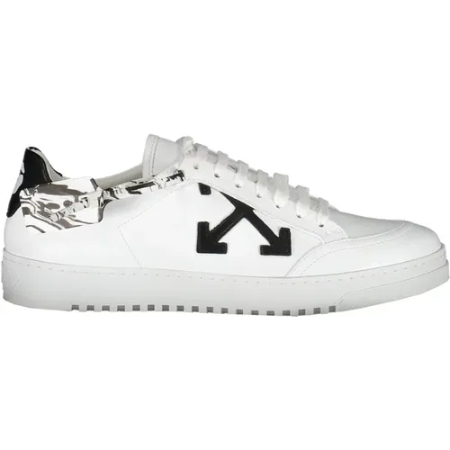 Off , Niedrige Ledersneakers mit Logopatches , Herren, Größe: 42 EU - Off White - Modalova