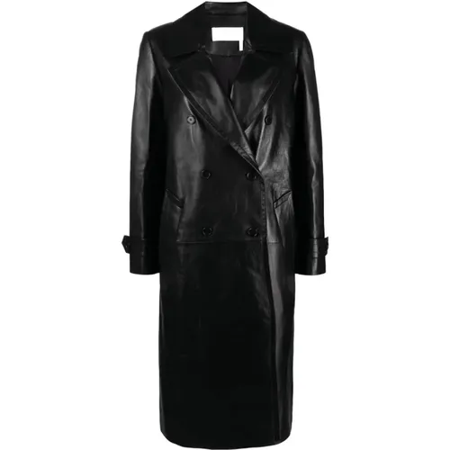 Leather Coat with Wide Lapels , female, Sizes: M - Chloé - Modalova