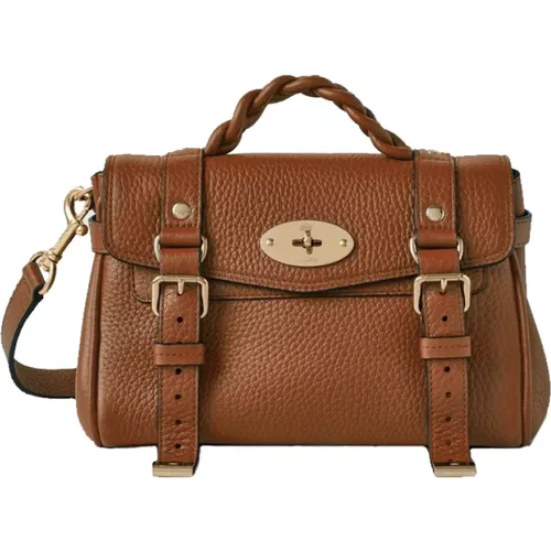 Mini Alexa Chestnut Leather Bag , female, Sizes: ONE SIZE - Mulberry - Modalova