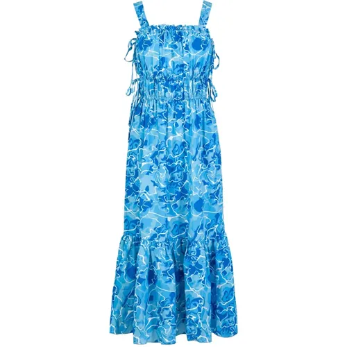 Midi Kleid mit SchleifenDetail im Pool Water Print , Damen, Größe: M - JAAF - Modalova