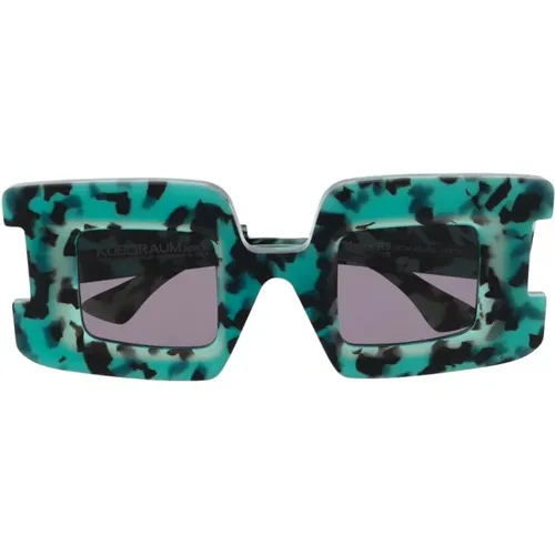 Grüne Sonnenbrille für den täglichen Gebrauch , Damen, Größe: 46 MM - Kuboraum - Modalova