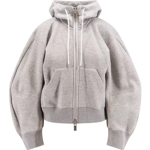 Baumwoll-Hoodie mit Reißverschlusstaschen , Damen, Größe: S - Sacai - Modalova