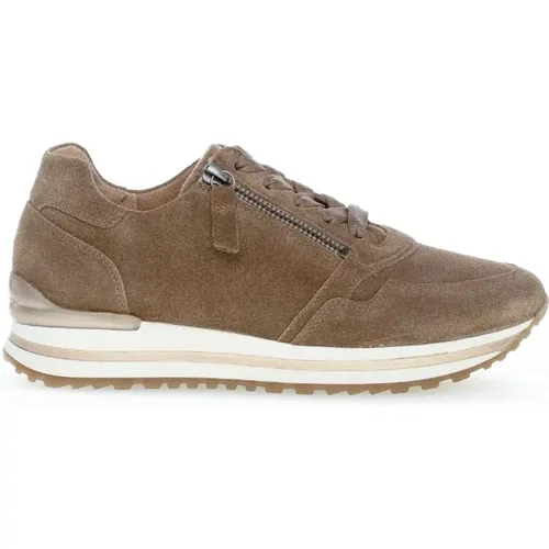 Cognac Suede Sneakers , Damen, Größe: 40 1/2 EU - Gabor - Modalova