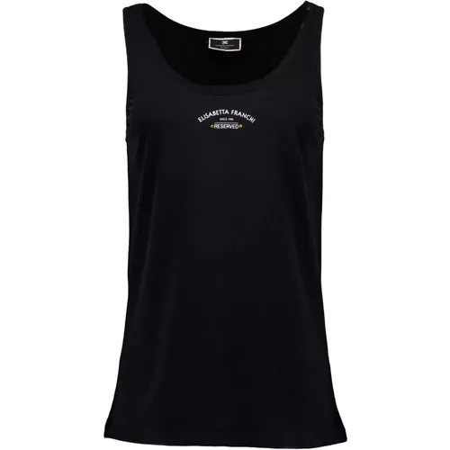 Schwarze Tops , Damen, Größe: 2XL - Elisabetta Franchi - Modalova