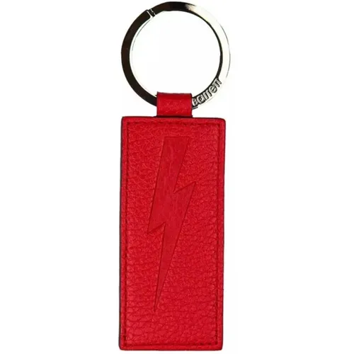 Roter Leder Schlüsselanhänger - Neil Barrett - Modalova
