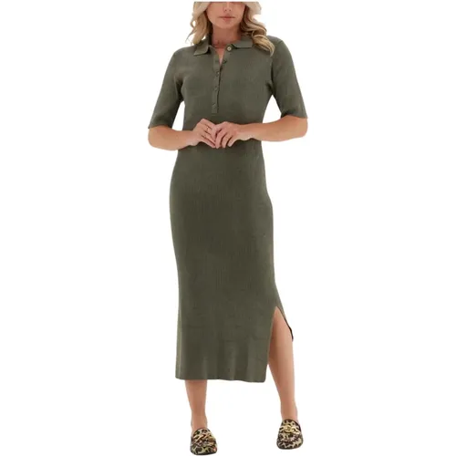 Grünes Fay Knit Kleid Midi , Damen, Größe: XL - Minus - Modalova