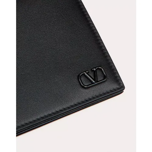 Mini VLogo Signature Leder Geldbörse,VLogo Geldbörse Schwarz Leder - Valentino Garavani - Modalova