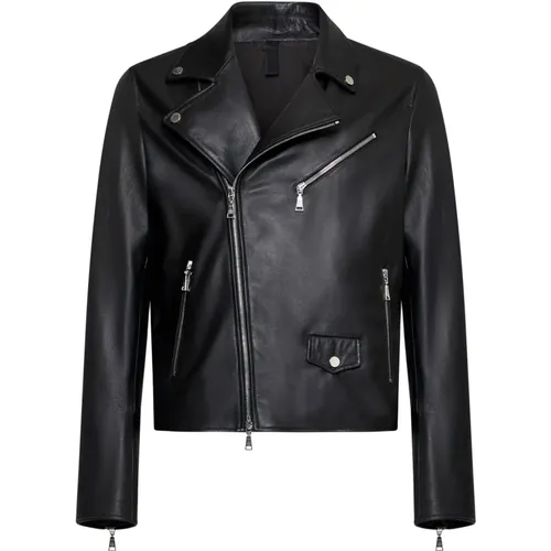 Leather Biker Style Jacket , male, Sizes: S, 2XL - Tagliatore - Modalova