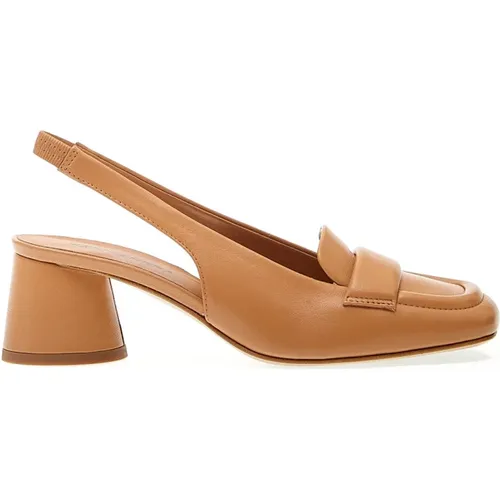 Caramello Slingback with 50mm Heel , female, Sizes: 3 UK, 2 UK, 7 UK - Halmanera - Modalova