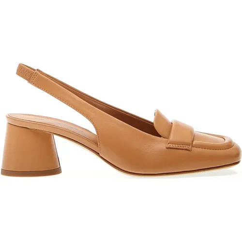 Caramello Slingback with 50mm Heel , female, Sizes: 3 UK, 3 1/2 UK, 6 UK, 2 UK, 4 UK, 4 1/2 UK, 5 1/2 UK, 7 UK - Halmanera - Modalova