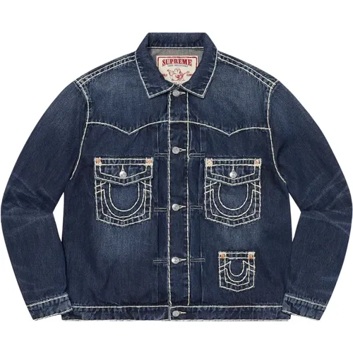 Limitierte Auflage Denim Trucker Jacke Blau - Supreme - Modalova