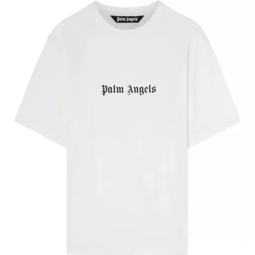 Weiße Baumwoll-T-Shirt mit Frontlogo , Herren, Größe: 2XL - Palm Angels - Modalova