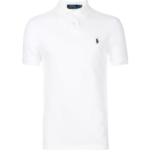 Weiße Slim Fit Mesh Polo Shirt - Polo Ralph Lauren - Modalova