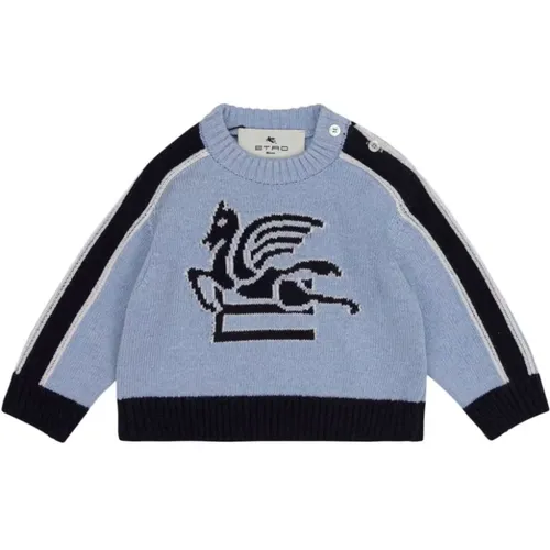 Blauer Strickpullover Pegasus Design - ETRO - Modalova