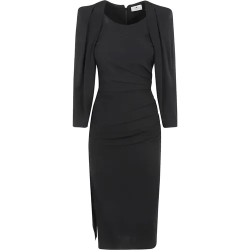 Dress with Side Zip Details , female, Sizes: L, 2XL, M, XL - Elisabetta Franchi - Modalova