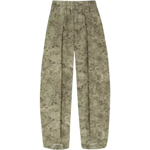 Silk Wide Leg Pants Herba Print , female, Sizes: M, XL, S, 2XL, L - Cortana - Modalova