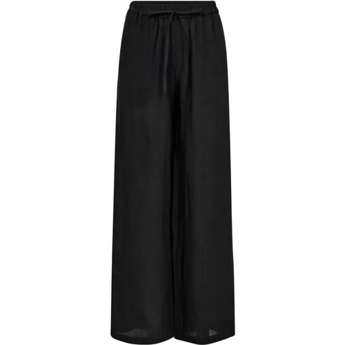 Loisecc Leinen Lange Hose Schwarz , Damen, Größe: S - Co'Couture - Modalova