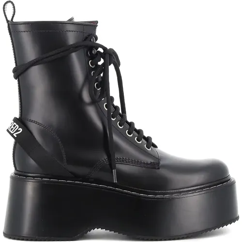Lace Up Leather Boots for Women , female, Sizes: 3 UK, 3 1/2 UK, 8 UK - Dsquared2 - Modalova